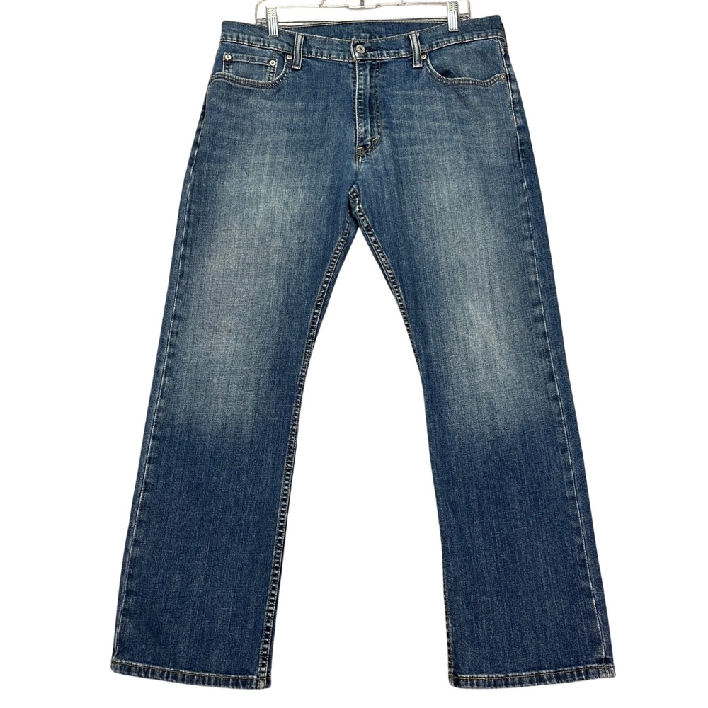 Levi's 514 Mens Jeans‎ 36x30 Regular Fit Blue Wash Denim Distressed
